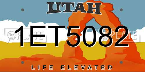 1ET5082 Utah License Plate