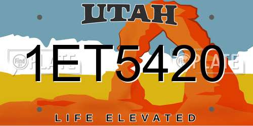 1ET5420 Utah License Plate