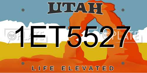 1ET5527 Utah License Plate