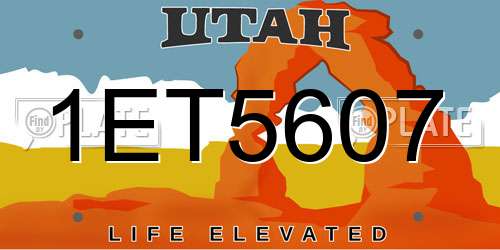 1ET5607 Utah License Plate