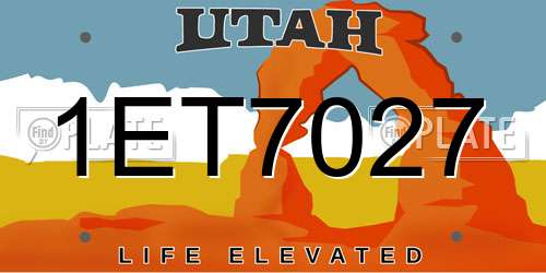 1ET7027 Utah License Plate
