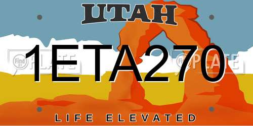 1ETA270 Utah License Plate