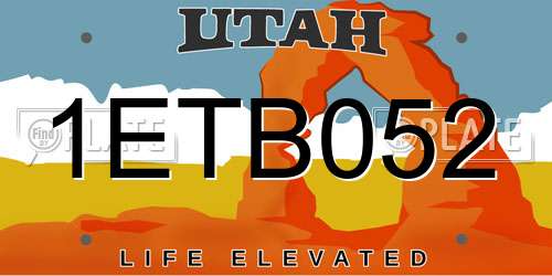 1ETB052 Utah License Plate