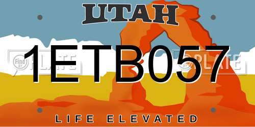 1ETB057 Utah License Plate