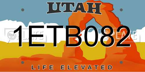 1ETB082 Utah License Plate