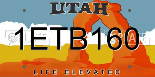 1ETB160 Utah License Plate