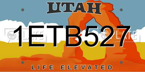 1ETB527 Utah License Plate