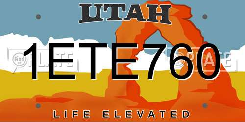 1ETE760 Utah License Plate
