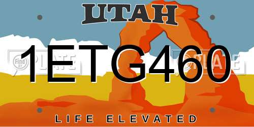 1ETG460 Utah License Plate