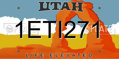 1ETI271 Utah License Plate