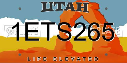 1ETS265 Utah License Plate