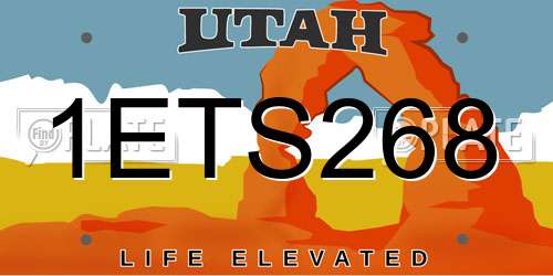 1ETS268 Utah License Plate