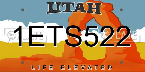1ETS522 Utah License Plate