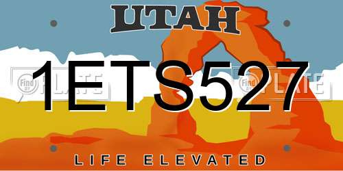1ETS527 Utah License Plate