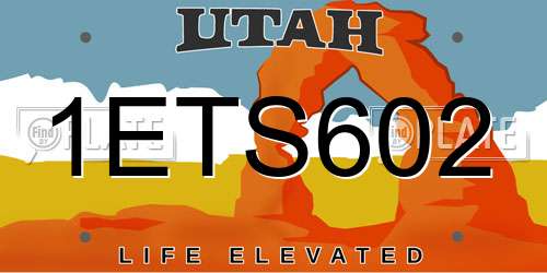 1ETS602 Utah License Plate