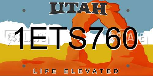 1ETS760 Utah License Plate