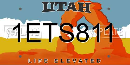 1ETS811 Utah License Plate