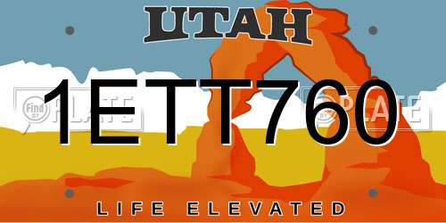 1ETT760 Utah License Plate