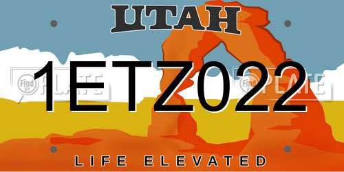 1ETZ022 Utah License Plate
