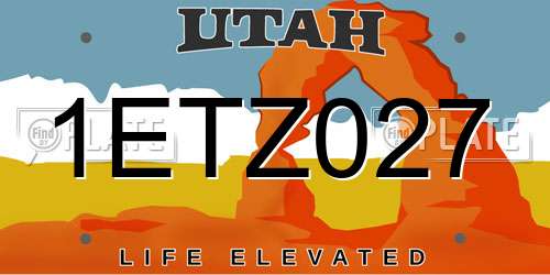 1ETZ027 Utah License Plate