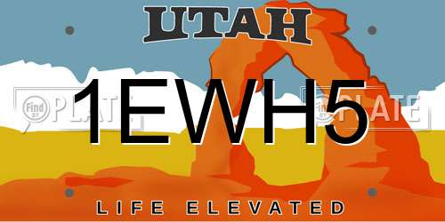 1EWH5 Utah License Plate