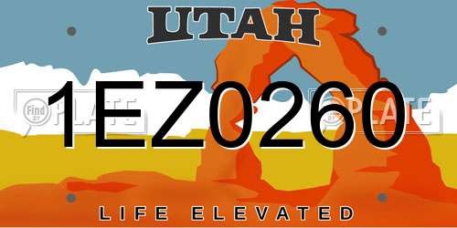 1EZ0260 Utah License Plate