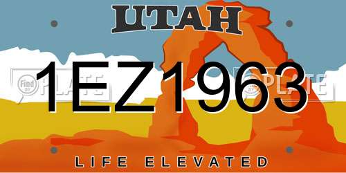 1EZ1963 Utah License Plate