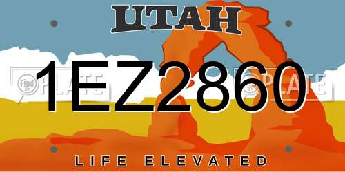 1EZ2860 Utah License Plate