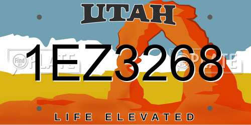 1EZ3268 Utah License Plate