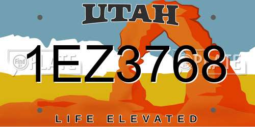 1EZ3768 Utah License Plate