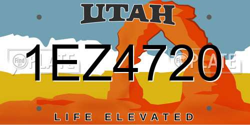 1EZ4720 Utah License Plate