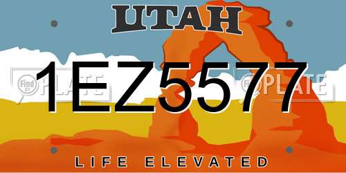 1EZ5577 Utah License Plate