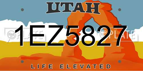 1EZ5827 Utah License Plate