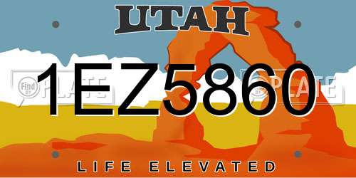 1EZ5860 Utah License Plate