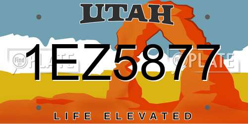 1EZ5877 Utah License Plate
