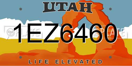 1EZ6460 Utah License Plate