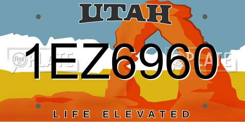 1EZ6960 Utah License Plate