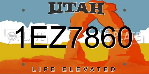 1EZ7860 Utah License Plate