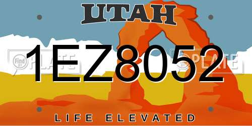 1EZ8052 Utah License Plate