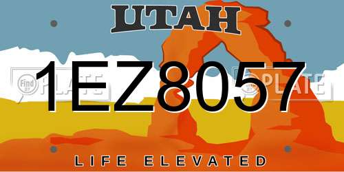 1EZ8057 Utah License Plate