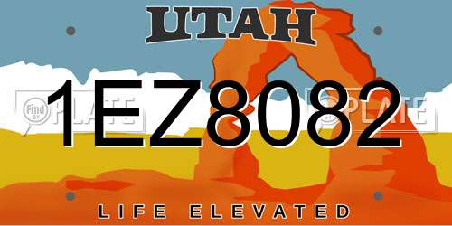 1EZ8082 Utah License Plate
