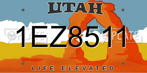 1EZ8511 Utah License Plate