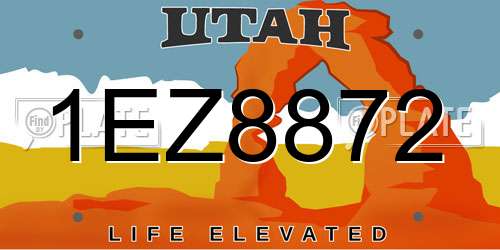 1EZ8872 Utah License Plate