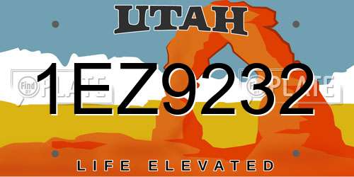 1EZ9232 Utah License Plate