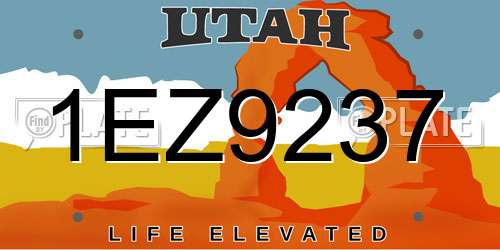 1EZ9237 Utah License Plate