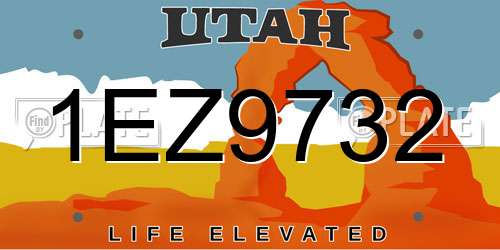 1EZ9732 Utah License Plate