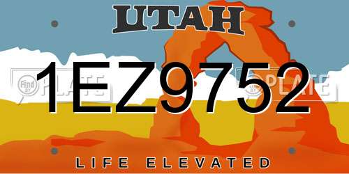 1EZ9752 Utah License Plate