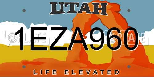 1EZA960 Utah License Plate