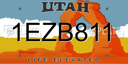 1EZB811 Utah License Plate