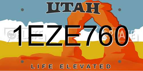 1EZE760 Utah License Plate